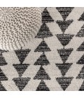 Aisha Moroccan Triangle Geometric Cream/Black 3 ft. x 5 ft. Area Rug
