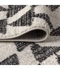 Aisha Moroccan Triangle Geometric Cream/Black 2 ft. x 8 ft. Runner Rug