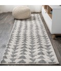 MOROCCAN HYPE Area Rug Aisha Moroccan Triangle Geometric Cream/Gray 2 ft. x 8 ft. Runner Rug