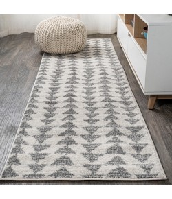 Jonathany Moroccan Hype MOH206B Cream/Gray Area Rug 2 ft. 3 in. X 8 ft. Runner
