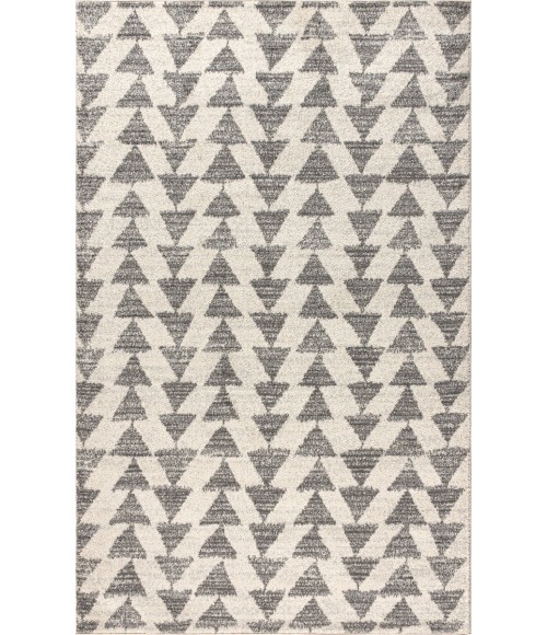 MOROCCAN HYPE Area Rug Aisha Moroccan Triangle Geometric Cream/Gray 8 ft. x 10 ft. Area Rug