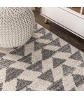 MOROCCAN HYPE Area Rug Aisha Moroccan Triangle Geometric Cream/Gray 8 ft. x 10 ft. Area Rug