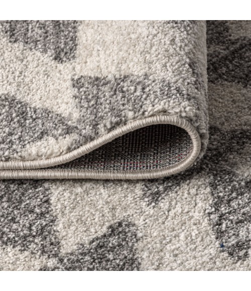 MOROCCAN HYPE Area Rug Aisha Moroccan Triangle Geometric Cream/Gray 2 ft. x 8 ft. Runner Rug