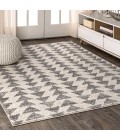 MOROCCAN HYPE Area Rug Aisha Moroccan Triangle Geometric Cream/Gray 8 ft. x 10 ft. Area Rug