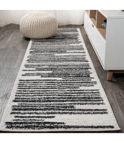 Jonathany Moroccan Hype MOH207A Cream/Black Area Rug 2 ft. 3 in. X 8 ft. Runner