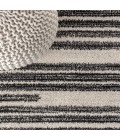 Khalil Modern Berber Stripe Cream/Black 2 ft. x 8 ft. Runner Rug