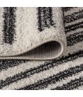 Khalil Modern Berber Stripe Cream/Black 2 ft. x 8 ft. Runner Rug