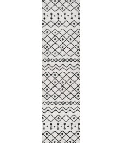 Jonathany Moroccan Hype MOH208A Cream/Black Area Rug 2 ft. 3 in. X 8 ft. Runner