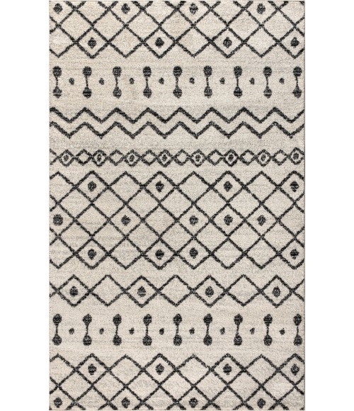 MOROCCAN HYPE Area Rug Aksil Moroccan Beni Souk Cream/Black 8 ft. x 10 ft. Area Rug