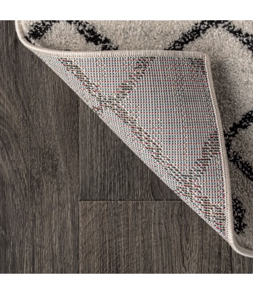 MOROCCAN HYPE Area Rug Aksil Moroccan Beni Souk Cream/Black 2 ft. x 8 ft. Runner Rug