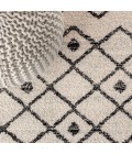 MOROCCAN HYPE Area Rug Aksil Moroccan Beni Souk Cream/Black 2 ft. x 8 ft. Runner Rug