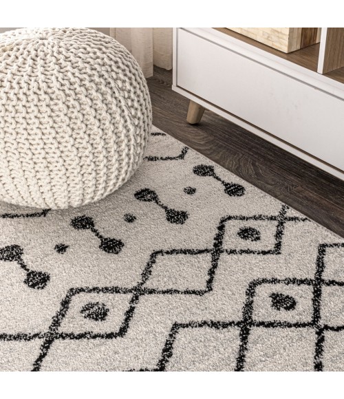 MOROCCAN HYPE Area Rug Aksil Moroccan Beni Souk Cream/Black 2 ft. x 8 ft. Runner Rug