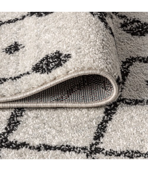 MOROCCAN HYPE Area Rug Aksil Moroccan Beni Souk Cream/Black 2 ft. x 8 ft. Runner Rug