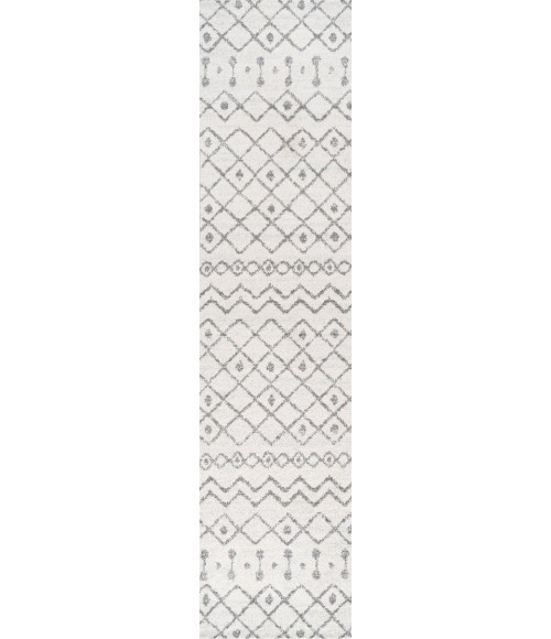 MOROCCAN HYPE Area Rug Aksil Moroccan Beni Souk Cream/Gray 2 ft. x 8 ft. Runner Rug