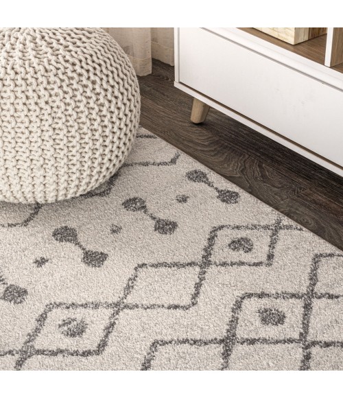 MOROCCAN HYPE Area Rug Aksil Moroccan Beni Souk Cream/Gray 4 ft. x 6 ft. Area Rug
