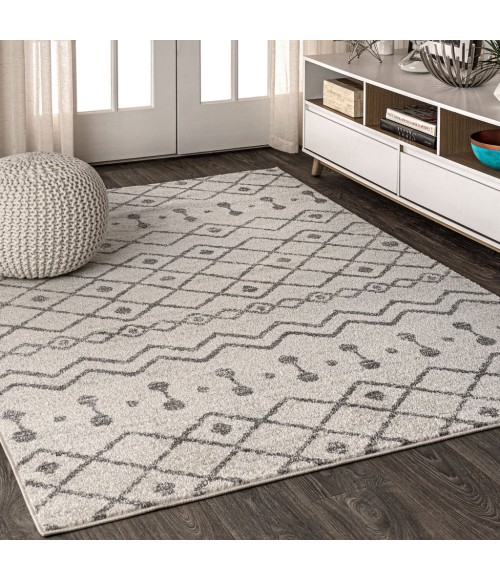 MOROCCAN HYPE Area Rug Aksil Moroccan Beni Souk Cream/Gray 4 ft. x 6 ft. Area Rug