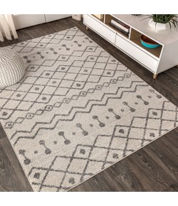 Jonathany Moroccan Hype MOH208B Cream/Gray Area Rug 4 ft. X 6 ft. Rectangle