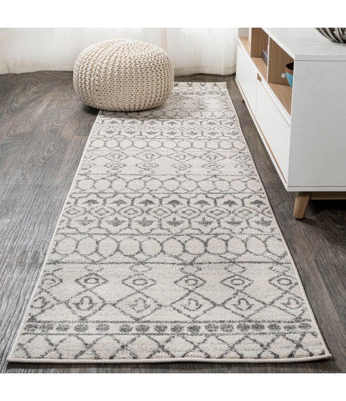 MOROCCAN HYPE Area Rug Izil Moroccan Beni Souk Cream/Gray 2 ft. x 8 ft. Runner Rug