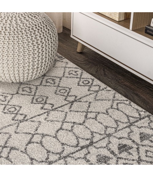 MOROCCAN HYPE Area Rug Izil Moroccan Beni Souk Cream/Gray 8 ft. x 10 ft. Area Rug