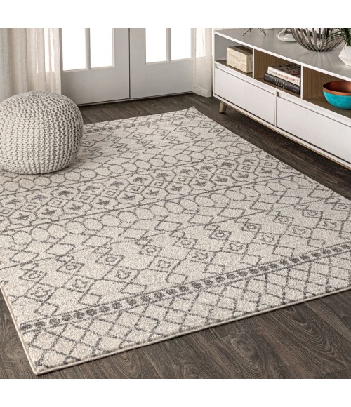 MOROCCAN HYPE Area Rug Izil Moroccan Beni Souk Cream/Gray 8 ft. x 10 ft. Area Rug