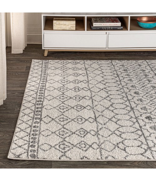 MOROCCAN HYPE Area Rug Izil Moroccan Beni Souk Cream/Gray 8 ft. x 10 ft. Area Rug