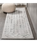 Ziri Moroccan Geometric Cream/Gray 2 ft. x 8 ft. Runner Rug