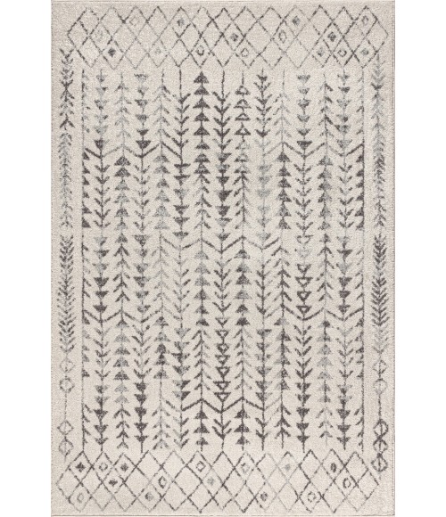 Ziri Moroccan Geometric Cream/Gray 8 ft. x 10 ft. Area Rug