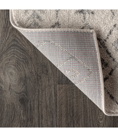 Ziri Moroccan Geometric Cream/Gray 8 ft. x 10 ft. Area Rug