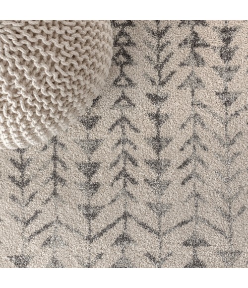 Ziri Moroccan Geometric Cream/Gray 8 ft. x 10 ft. Area Rug