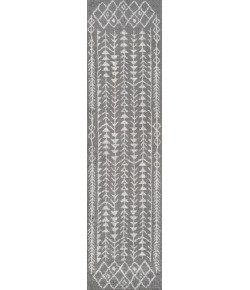 Jonathany Moroccan Hype MOH210B Grey/Cream Area Rug 2 ft. 3 in. X 8 ft. Runner