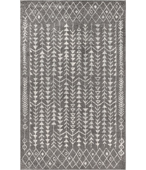 MOROCCAN HYPE Area Rug Ziri Moroccan Geometric Grey/Cream 4 ft. x 6 ft. Area Rug