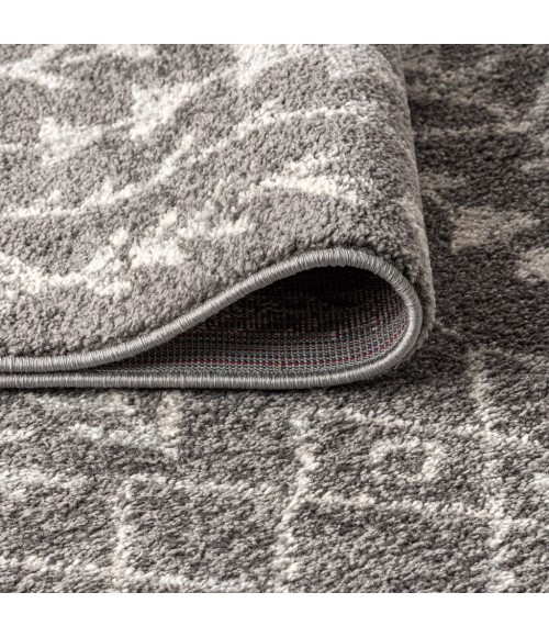 Ziri Moroccan Geometric Grey/Cream 2 ft. x 8 ft. Runner Rug