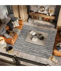 MOROCCAN HYPE Area Rug Ziri Moroccan Geometric Grey/Cream 4 ft. x 6 ft. Area Rug