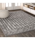 MOROCCAN HYPE Area Rug Ziri Moroccan Geometric Grey/Cream 4 ft. x 6 ft. Area Rug
