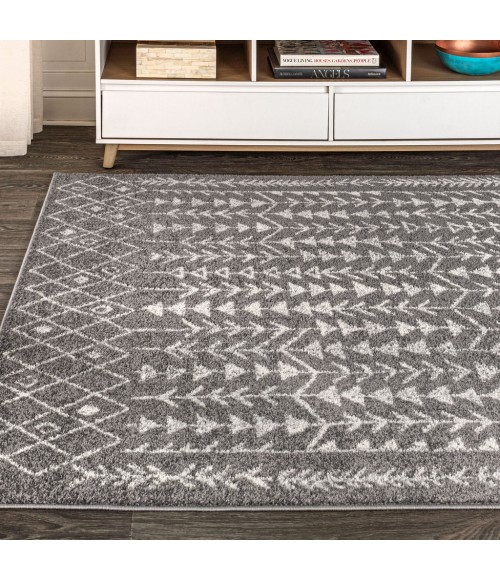 MOROCCAN HYPE Area Rug Ziri Moroccan Geometric Grey/Cream 4 ft. x 6 ft. Area Rug