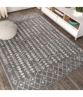 MOROCCAN HYPE Area Rug Ziri Moroccan Geometric Grey/Cream 4 ft. x 6 ft. Area Rug