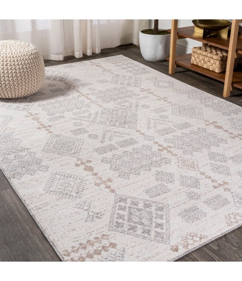 MOROCCAN HYPE Area Rug Bhalil Berber Diamond Geometric Beige/Gray 5 ft. x 8 ft. Area Rug