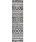 MOROCCAN HYPE Area Rug Imlil Tribal Geometric Stripe Light Gray/Cream 2 ft. x 10 ft. Runner Rug