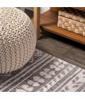MOROCCAN HYPE Area Rug Imlil Tribal Geometric Stripe Light Gray/Cream 3 ft. x 5 ft. Area Rug