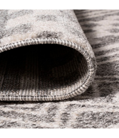 MOROCCAN HYPE Area Rug Imlil Tribal Geometric Stripe Light Gray/Cream 2 ft. x 10 ft. Runner Rug