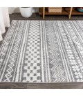 MOROCCAN HYPE Area Rug Imlil Tribal Geometric Stripe Light Gray/Cream 3 ft. x 5 ft. Area Rug
