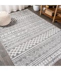 MOROCCAN HYPE Area Rug Imlil Tribal Geometric Stripe Light Gray/Cream 3 ft. x 5 ft. Area Rug