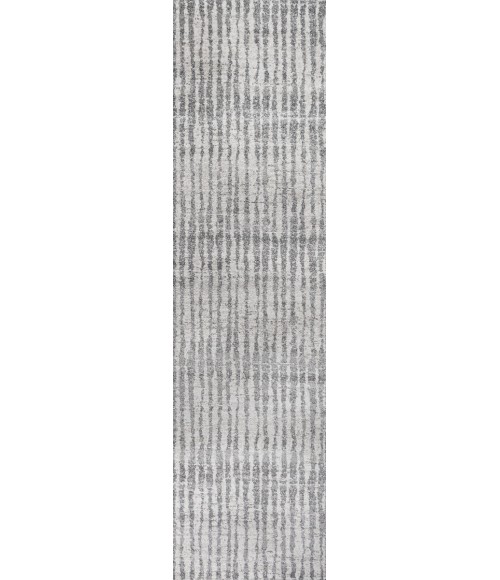 MOROCCAN HYPE Area Rug Skoura Modern Bold Stripe Beige/Dark Gray 2 ft. x 10 ft. Runner Rug
