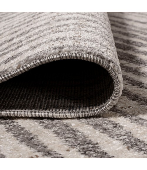 MOROCCAN HYPE Area Rug Skoura Modern Bold Stripe Beige/Dark Gray 2 ft. x 10 ft. Runner Rug
