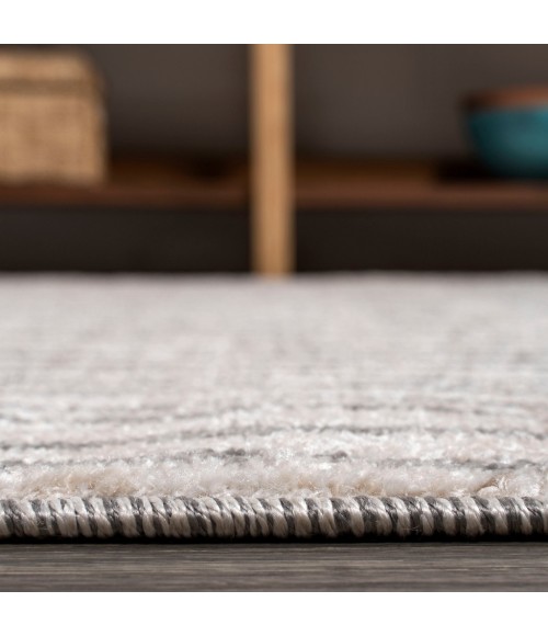 MOROCCAN HYPE Area Rug Skoura Modern Bold Stripe Beige/Dark Gray 2 ft. x 10 ft. Runner Rug