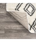 MOROCCAN HYPE Area Rug Deia Moroccan Style Diamond Shag White/Gray 3 ft. x 5 ft. Area Rug