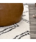 MOROCCAN HYPE Area Rug Deia Moroccan Style Diamond Shag White/Gray 3 ft. x 5 ft. Area Rug
