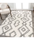 MOROCCAN HYPE Area Rug Deia Moroccan Style Diamond Shag White/Gray 3 ft. x 5 ft. Area Rug
