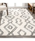 MOROCCAN HYPE Area Rug Deia Moroccan Style Diamond Shag White/Gray 3 ft. x 5 ft. Area Rug