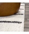 MOROCCAN HYPE Area Rug Alaro Berber Stripe Shag White/Gray 3 ft. x 5 ft. Area Rug